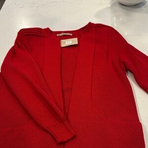 Vibrant Red Women's Cardigan Sweater